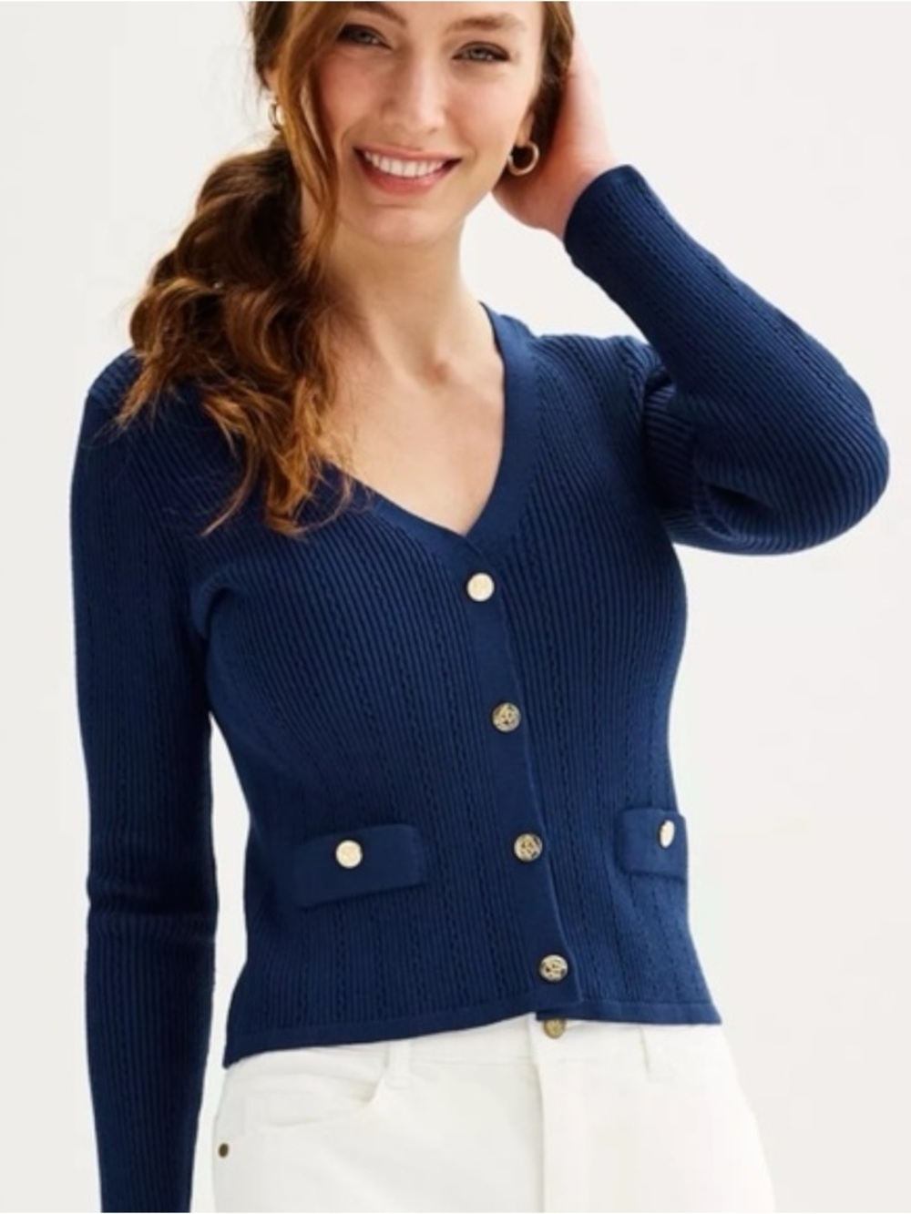 Draper James blue cardigan